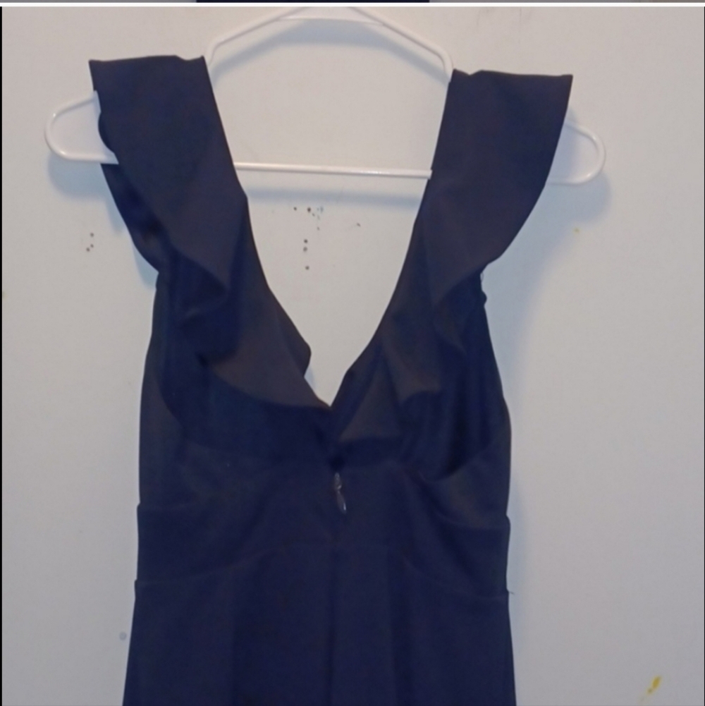 Lulu's maxi dress flutter sleeve deep V Neck small - Picture 2 of 6